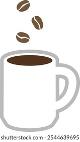 Mug of coffee isolated vector illustration