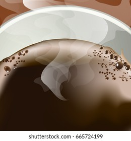 Mug of coffee nearby vector