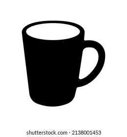 Mug of coffee or tea icon. Minimal flat design style. Vector Illustration