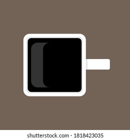 mug of coffee from top vector illustration