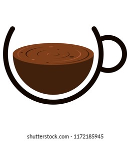 Mug of coffee. Vector cup of hot coffee. Logo of the coffee house.