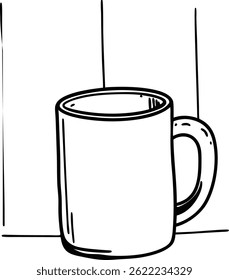 mug of coffee white bedground