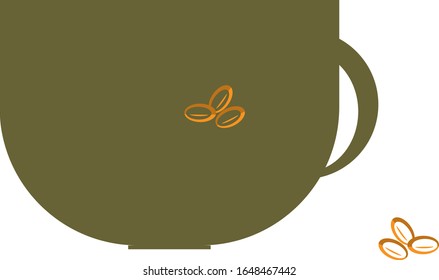 mug and coffee.coffee Cup with coffee beans on a white background