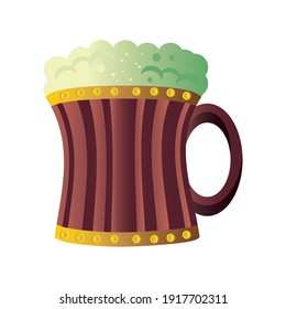 mug with cold beer icon detailed style vector illustration