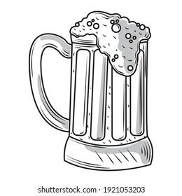 mug with cold beer icon sketch isolated vector illustration