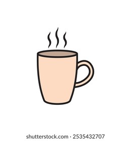 Icono de Vector coloreado de la taza sobre fondo blanco