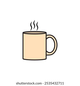 Mug colored vector icon on white background