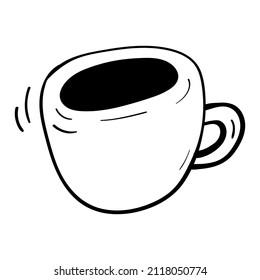 Mug for coloring. Cozy vector doodle Illustration