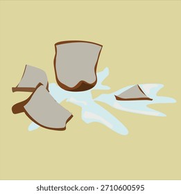 a mug containing water broke