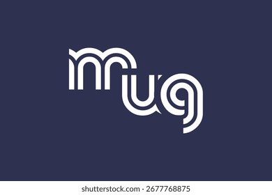 MUG Creative Unique Modern Letter Logo Design. Elegant Monogram Logo Design with Decorative Elements and Typography
