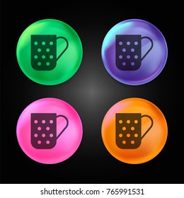 Mug crystal ball design icon in green - blue - pink and orange.