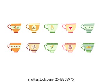 Mug Cup Aesthetic Element Set