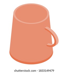 Mug cup icon. Isometric of mug cup vector icon for web design isolated on white background