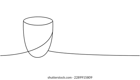 Mug, hacer un dibujo continuo de una línea. Herramientas de cocina continua ilustración de una línea. Ilustración lineal minimalista del vector.