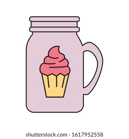 mug with cupcake isolated icon vector illustration design