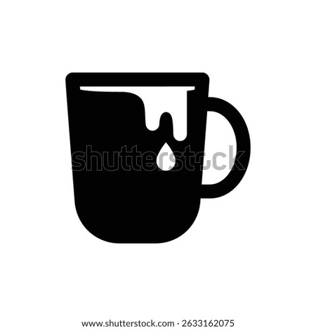 Mug with Curve Spill and Drop - Coffee Mug with Liquid Detail