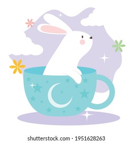 mug with cute bunny illustration