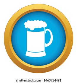 Mug of dark beer icon blue vector isolated on white background for any design