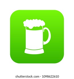 Mug of dark beer icon digital green for any design isolated on white vector illustration