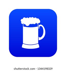 Mug of dark beer icon digital blue for any design isolated on white vector illustration