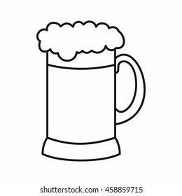 Mug of dark beer icon in outline style isolated vector illustration