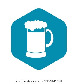 Mug of dark beer icon in simple style isolated vector illustration