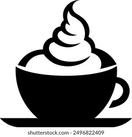 A mug of delicious coffee with high cream for logo or print