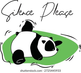 Design de caneca Panda Silence Print