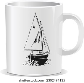 Mug design vector art eps coffe cap 