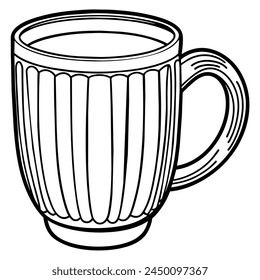 Becher Digital Line Art Färbung Seite