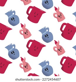 mug doodle pattern background vector
