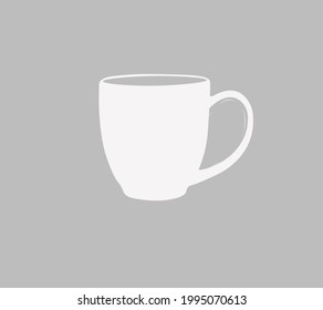 A mug drawn in a minimalist style using soft colors