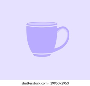 A mug drawn in a minimalist style using soft colors
