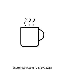 Taza con bebida, icono de Vector. Taza con bebida caliente. Ilustración vectorial de taza.