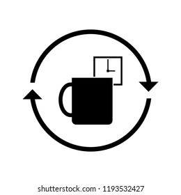 mug, drink, vector icon, illustration