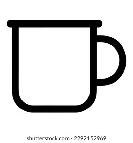 Mug Flat Icon Isolated On White Background