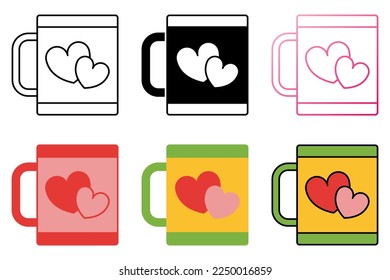 Mug in flat style isolated