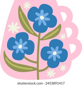 Mug With Flowers Vector Illustration