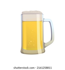 Mug of fresh beer isolated on white background - Vector illustration