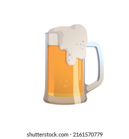 Mug of fresh beer isolated on white background - Vector illustration