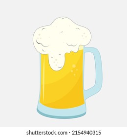 Mug of fresh beer. Vector illustration for design and print