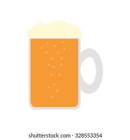 mug of frothy beer with bubbles