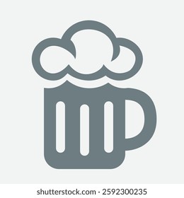 "Mug of frothy beer icon, drink, beverage, refreshing, alcohol, cheers.