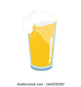 Mug glass of beer icon simple flat vector illustration.