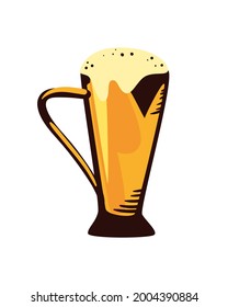 mug glass with beer isolated icon