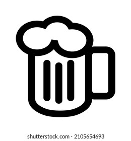 Mug o vidrio del icono del vector de cerveza aislado en un fondo blanco.