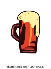 mug glass with foamy beer isolated icon