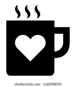 Mug glyph icon vector