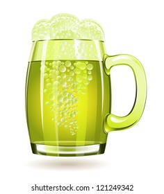 Mug of green beer isolated on a white background