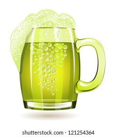 Mug of green beer isolated on a white background